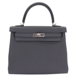 Hermès 25cm Kelly Retourne Gris Misty Togo Leather Palladium Hardware