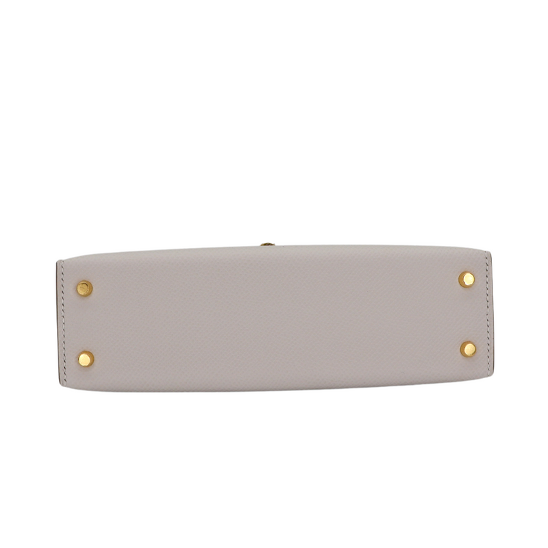 Hermès Kelly II Sellier Mini Gris Pale Epsom Leather Gold Hardware