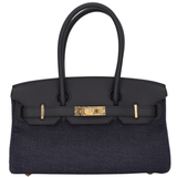 Hermès 29cm Birkin Shoulder Denim/Black Swift Leather Gold Hardware