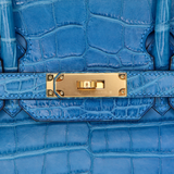 Hermès 30cm Birkin Mykonos Matte Alligator Gold Hardware