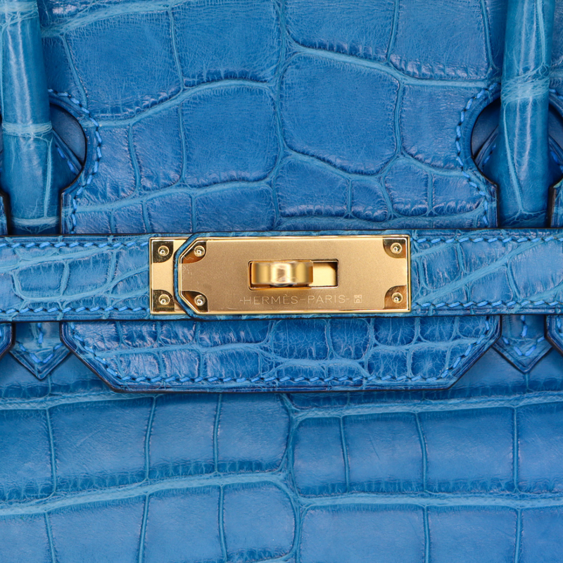 Hermès 30cm Birkin Mykonos Matte Alligator Gold Hardware