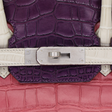 Hermès 30cm Birkin HSS Rose Indien/Amethyst/Beton Matte Alligator Brushed Palladium Hardware
