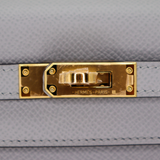 Hermès 25cm Kelly Sellier Bleu Glacier Epsom Leather Gold Hardware