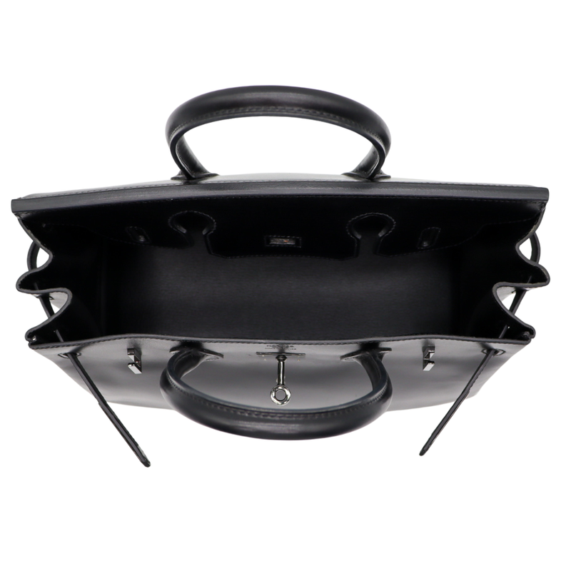 Hermès 30cm Birkin So Black Box Calf Leather Ruthenium Hardware