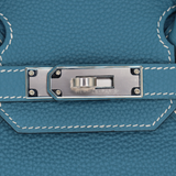 Hermès 30cm Birkin Bleu Jean Togo Leather Palladium Hardware