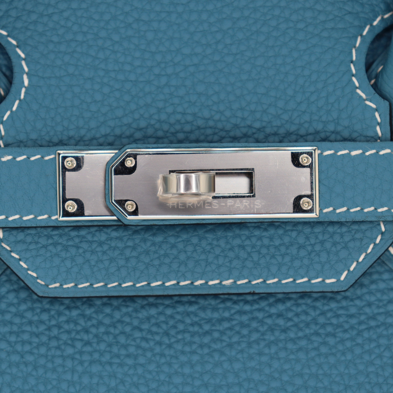 Hermès 30cm Birkin Bleu Jean Togo Leather Palladium Hardware