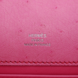 Hermès Kelly Pochette Bubblegum Ostrich Palladium Hardware