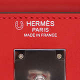 Hermès 32cm Kelly Lakis Retourne Vermillon Palladium Hardware
