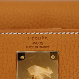 Hermès 28cm Kelly Sellier Natural Sable Gold Hardware