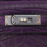 Hermès Kelly Cut Amethyst Matte Alligator Palladium Hardware