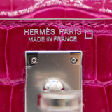 Hermès Kelly II Sellier Mini Rose Poupre Shiny Alligator Palladium Hardware