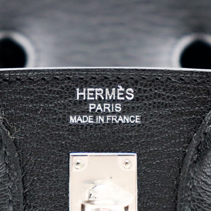 Hermès 20cm Birkin Sellier Bouclerie Moderne Chèvre Palladium Hardware