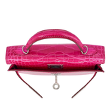 Hermès Kelly II Sellier Mini Rose Scheherazade Shiny Alligator Palladium Hardware