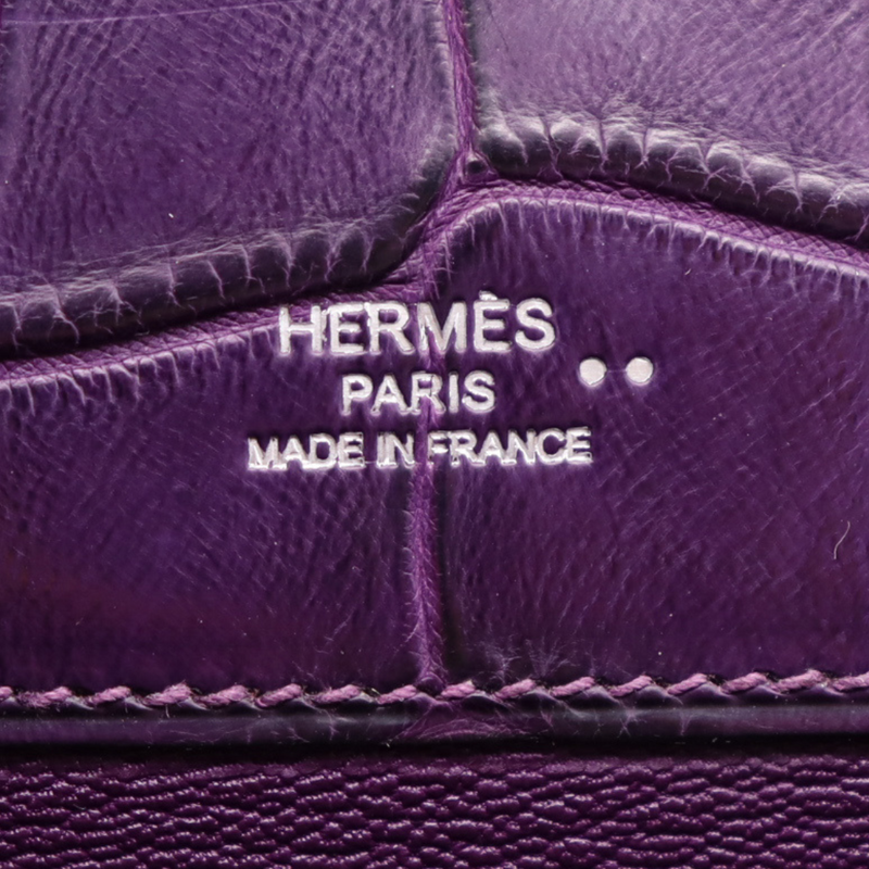 Hermès Kelly Cut Amethyst Matte Alligator Palladium Hardware