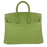 Hermès 25cm Birkin Jaune Bourgeon Matte Alligator Palladium Hardware