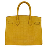 Hermès 30cm Birkin Ambre Matte Alligator Gold Hardware