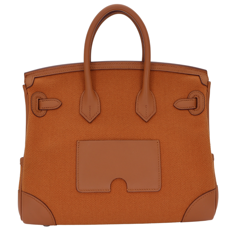 Hermès 25cm Birkin Cargo Gold Toile/Swift Leather Palladium Hardware