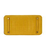 Hermès 30cm Birkin Ambre Matte Alligator Gold Hardware