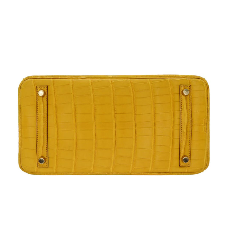 Hermès 30cm Birkin Ambre Matte Alligator Gold Hardware