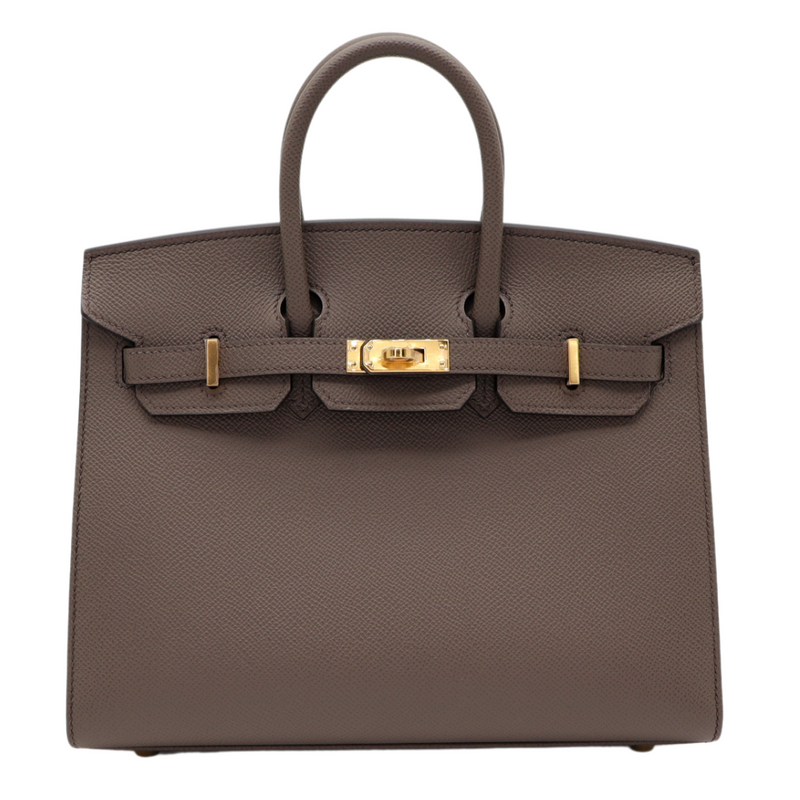 Hermès 25cm Birkin Sellier Etain Epsom Leather Gold Hardware