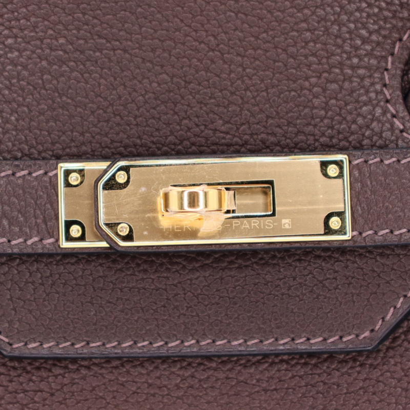 Hermès 30cm Birkin Ebene Barenia Faubourg Leather Gold Hardware
