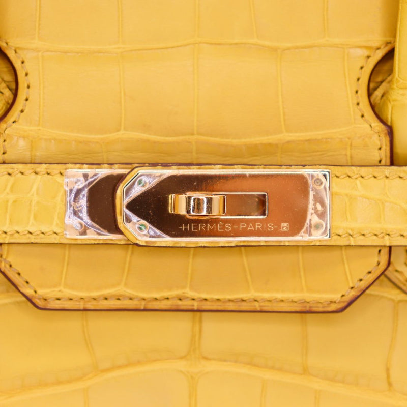 Hermès 30cm Birkin Ambre Matte Alligator Gold Hardware