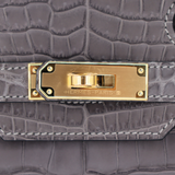 Hermès 30cm Birkin Graphite Matte Porosus Crocodile Gold Hardware
