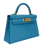 Hermès Kelly II Sellier Mini Bleu Du Nord Madame Gold Hardware