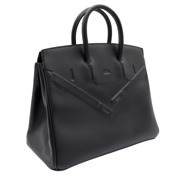 Hermès 25cm Birkin Shadow Black Swift Leather