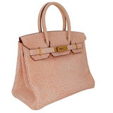 Hermès 30cm Birkin Orange Dalmatian Buffalo Leather Gold Hardware