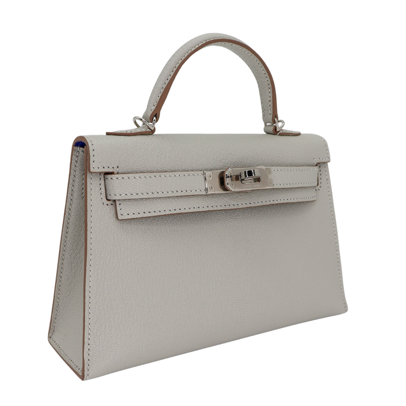 Hermès Kelly II Sellier Mini Gris Perle Chèvre Leather Palladium Hardware