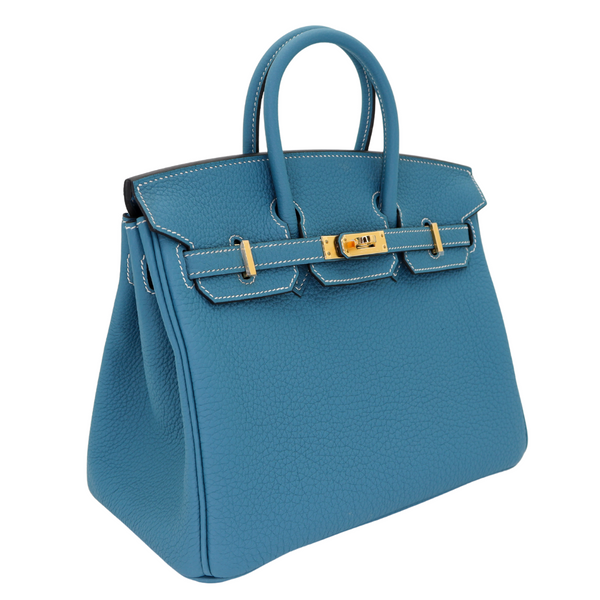 Hermès 25cm Birkin Bleu Jean Togo Leather Gold Hardware