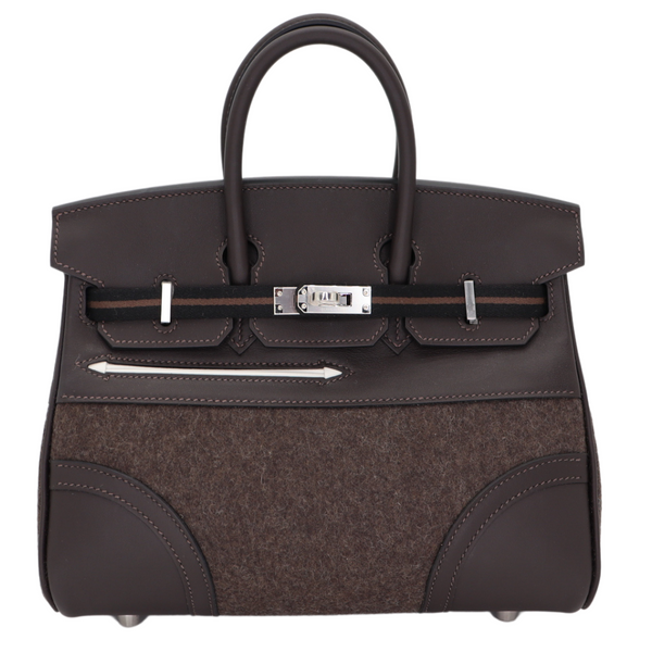 Hermès 25cm Birkin Go Team Ebene Swift/Feutre Palladium Hardware