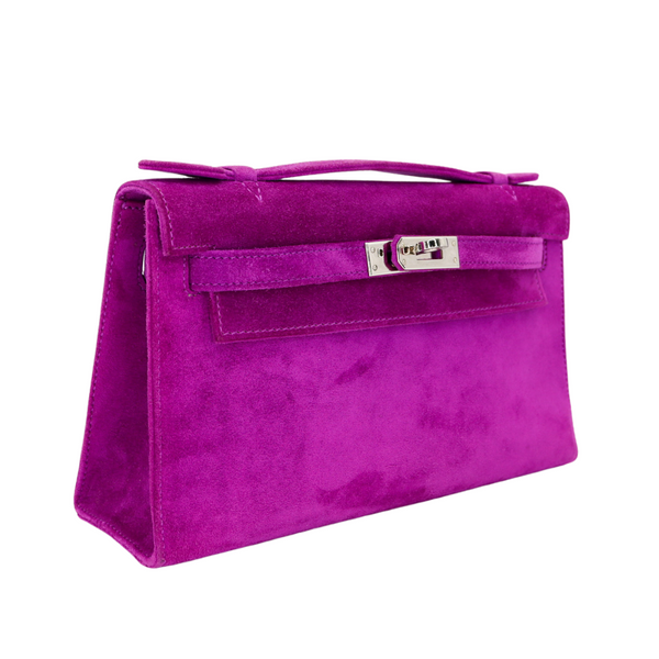 Hermès Kelly Pochette Ultraviolet Doblis Palladium Hardware