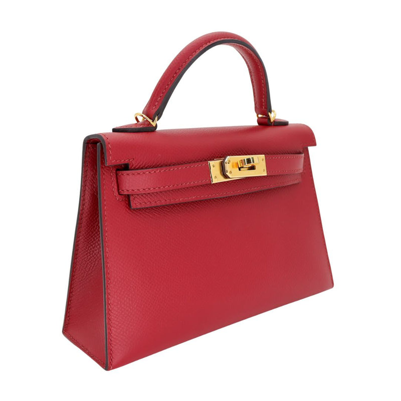 Herm�s Kelly Mini II Rouge Grenat Epsom Leather Gold Hardware