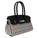 Hermès 29cm Birkin Shoulder Embroidered Canvas/Swift Ecru Leather Palladium Hardware