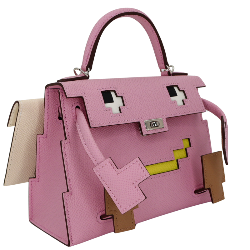 Hermès Kelly Doll Picto Mauve Sylvestre Epsom Leather Palladium Hardware