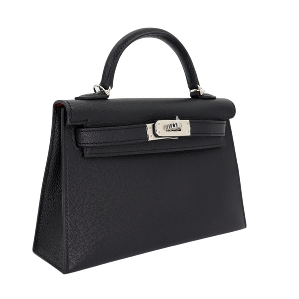 Hermès Kelly II Sellier Mini HSS Black/Rouge H Chevre Leather Palladium Hardware