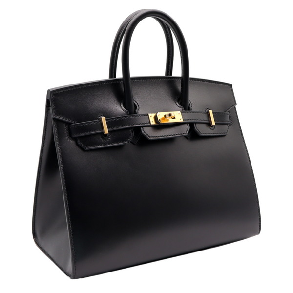 Hermès 25cm Birkin Sellier Black Box Calf Leather Gold Hardware