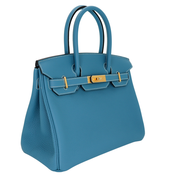 Hermès 30cm Birkin Bleu Jean Togo Leather Gold Hardware