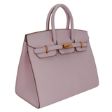 Hermès 25cm Birkin Sellier HSS Mauve Pale/Gris Perle Epsom Leather Rose Gold Hardware