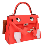 Hermès Kelly Doll Picto Rose Mexico Epsom Leather Palladium Hardware