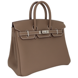 Hermès 25cm Birkin Etoupe Togo Leather Brushed Palladium Hardware