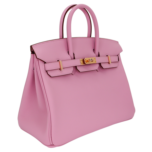 Hermès 25cm Birkin Mauve Sylvestre Swift Leather Rose Gold Hardware