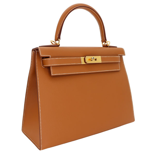 Hermès 28cm Kelly Sellier Gold Epsom Leather Gold Hardware