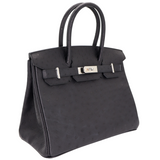 Hermès 30cm Birkin Black Ostrich Palladium Hardware