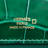Hermès Kelly Pochette Emerald Shiny Alligator Gold Hardware