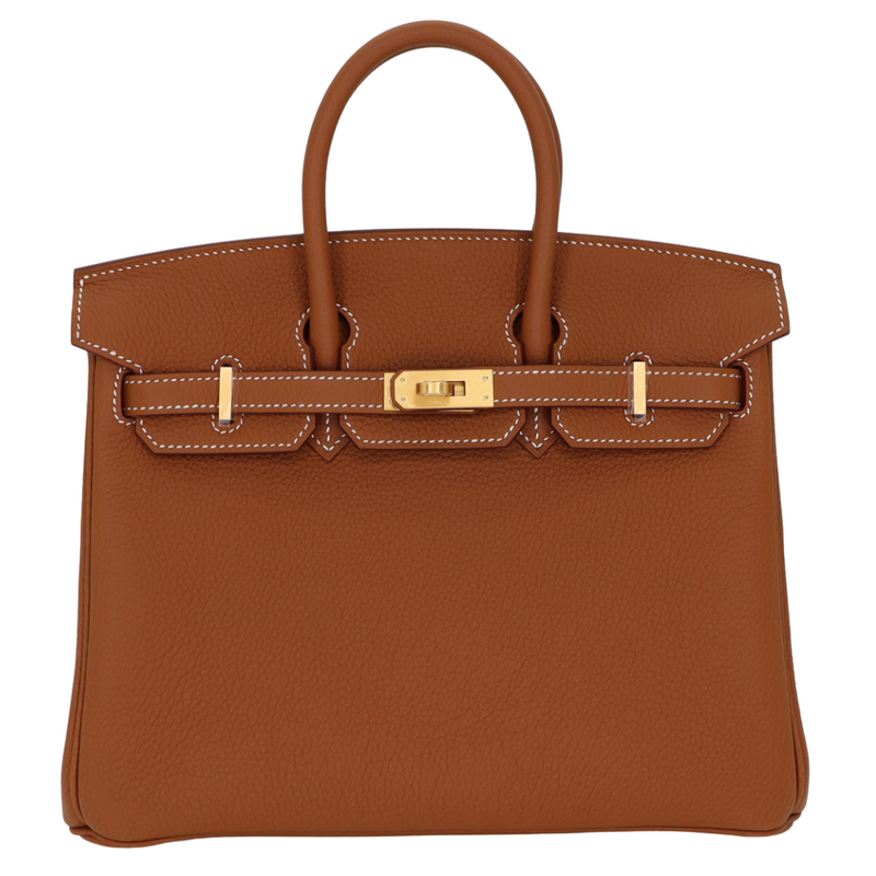 Hermès 25cm Birkin Gold Togo Leather Brushed Gold Hardware