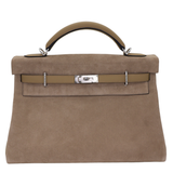 Hermès 42cm Kelly Maxi Beige Marfa Grizzly Palladium Hardware