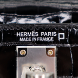 Hermès Kelly II Sellier Mini Black Shiny Alligator Palladium Hardware